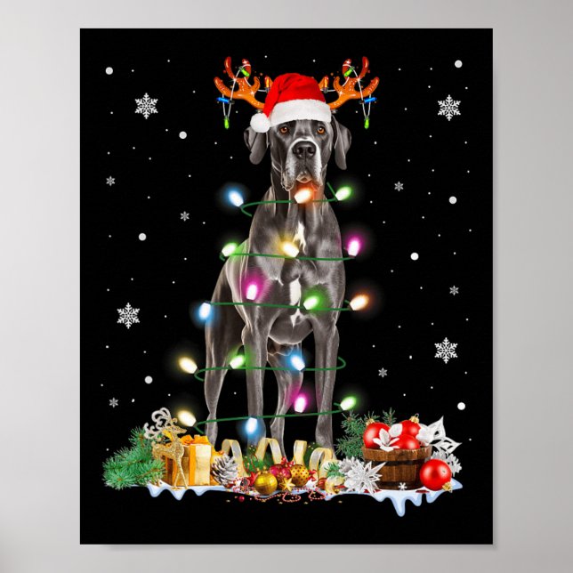 Poster Santa Hat Fairy Lights Pajama (Frente)