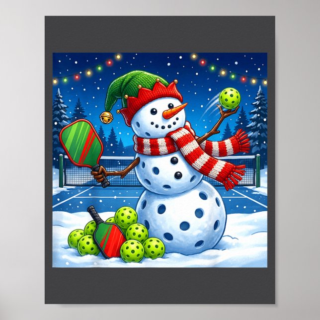 Poster Santa Hat Snowman Xmas Funny Ckleball Christmas  (Frente)