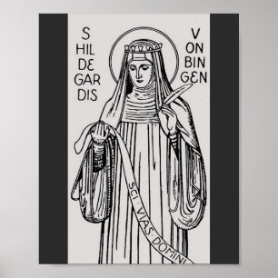Poster Santa Hildegarda de Bingen abadessa beneditina
