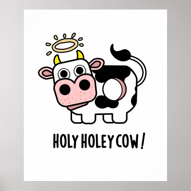 Poster Santa Holey Cow Funny Animal Pun (Frente)