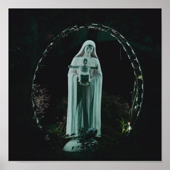 Poster Santa Mãe Maria e Bebê Jesus Cristão (Frente)