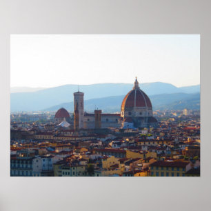 Poster Santa Maria del Fiore no por do sol em Florença