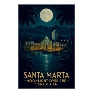 PÓSTER SANTA MARTA — LUZ DO LUA SOBRE O CARIBE