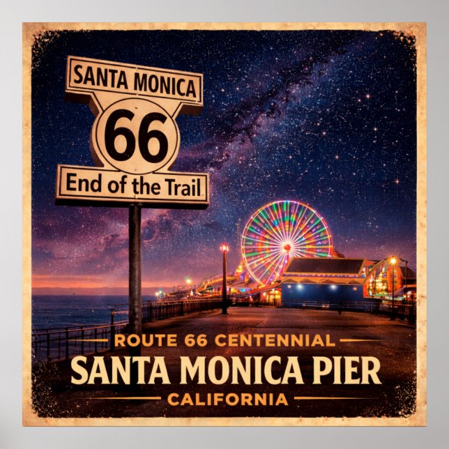 Poster Santa Monica Pier Fim da Trilha Centenário (Frente)