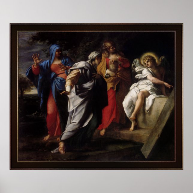 Poster Santa Mulher no Tomb Cristo por Annibale Carracci (Frente)