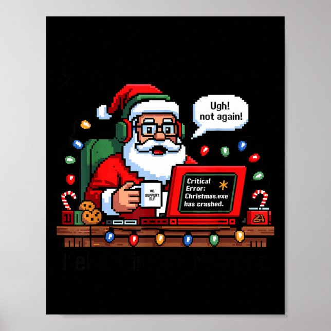 Poster Santa Rebooting Support s Tech Meme (Frente)