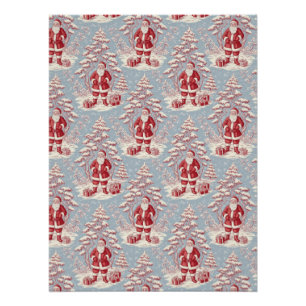 Póster Santa Toile Chinoiserie Vermelho e Azul