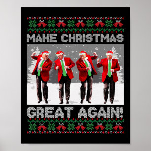 Poster Santa Trump Dança Faça o Natal Grande Novamente Fe