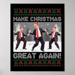 Poster Santa Trump Dança Faça o Natal Grande Novamente Fe