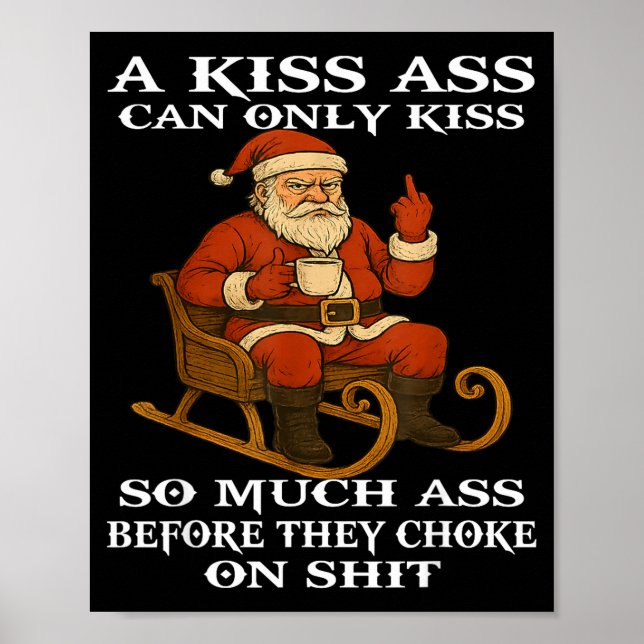 Poster Santa Um Beijo Só Pode Beijar Tanto Antes De Escol (Frente)