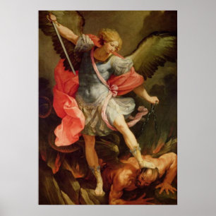 Poster santamente de St Michael do arcanjo do anjo