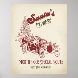 Poster Santa's Express Vitange Christmas