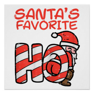 Póster Santas Favoritas Engraçadas Adultos de Natal