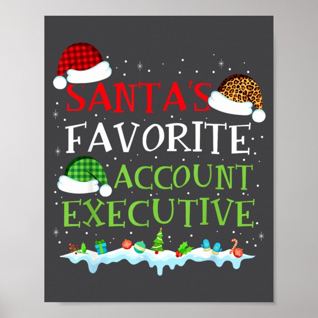 Poster Santa's Favorite Account Executive Fun Christmas  (Frente)