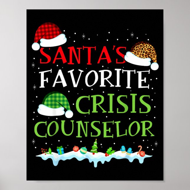 Poster Santa's Favorite Crisis Counselor Fun Christmas  (Frente)