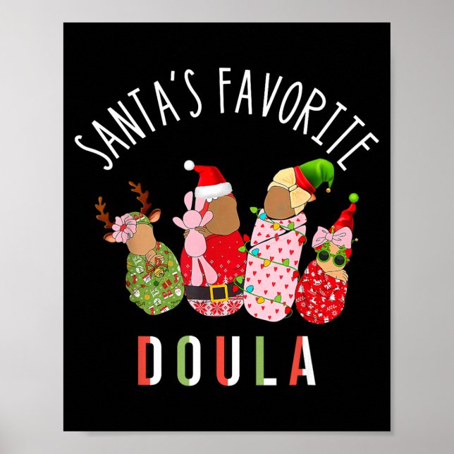 Poster Santa's Favorite Doula Nurse Christmas Stpartum Mi (Frente)