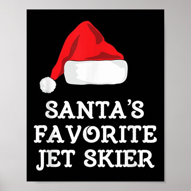 Poster Santas Favorite Jet Skier Christmas Xmas Skiing Sk (Frente)