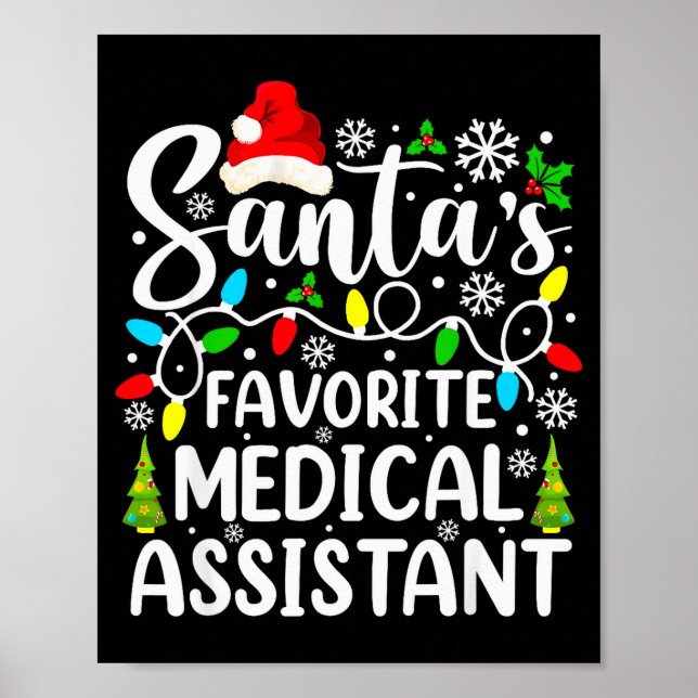 Poster Santa's Favorite Medical Istant Funny Christmas  (Frente)