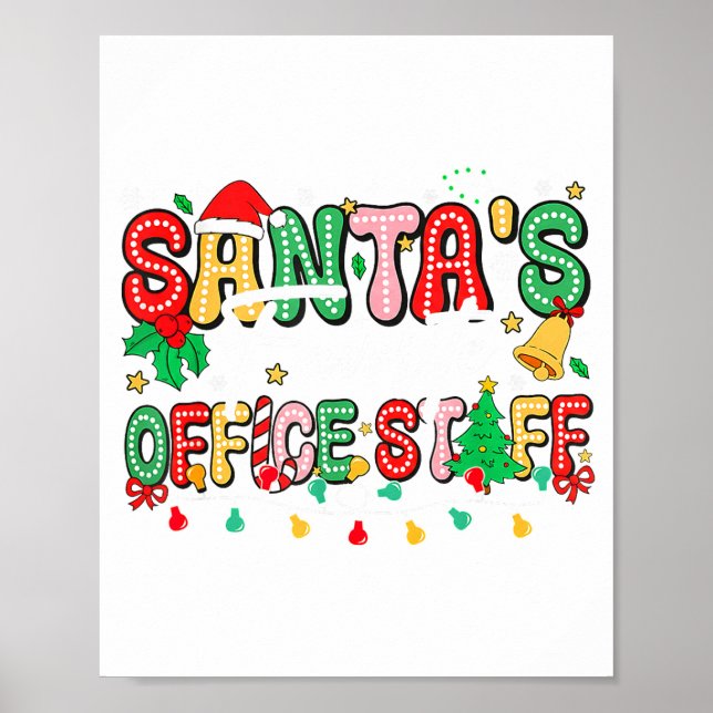 Poster Santa's Favorite Office Staff Christmas Lights San (Frente)