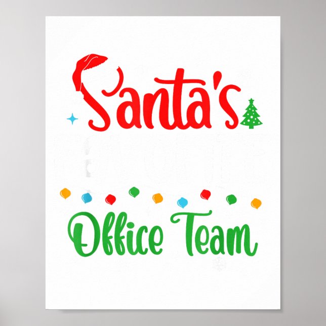 Poster Santa's Favorite Office Team Christmas Lights Sant (Frente)