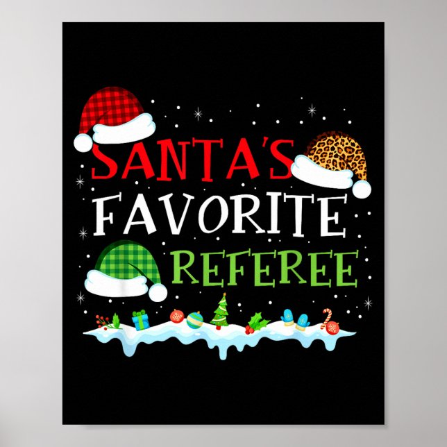 Poster Santa's Favorite Referee Fun Christmas  (Frente)