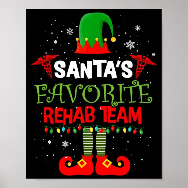 Poster Santa's Favorite Rehab Team Elf Physical Therapy C (Frente)