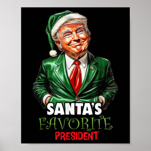 Poster Santas Favorito Presidente Engraçado Trump Natal