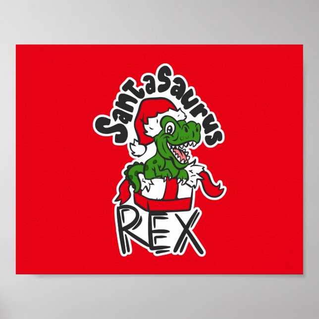 Poster Santasaurus Rex (Frente)