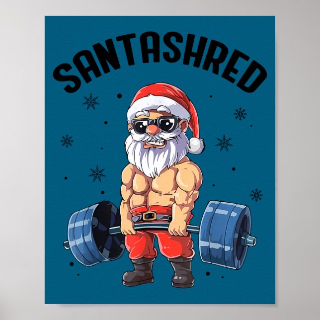 Poster Santashred Meme Engraçado do Papai Noel Natal Acad (Frente)
