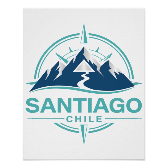 Póster Santiago Chile América do Sul (Frente)