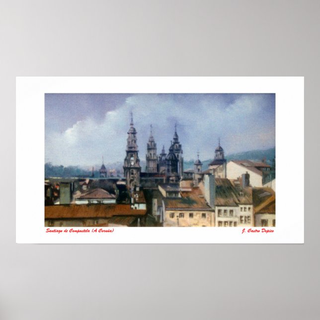 Póster Santiago de Compostela (Corunha) (Frente)