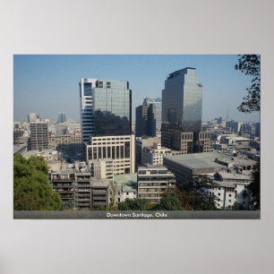 Póster Santiago do centro, o Chile