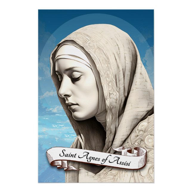 Póster Santo Agnes da Irmã das Ruas de Assisi (Frente)