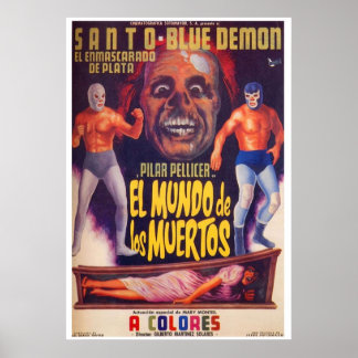 Poster Santo Azul Demon El Mundo De Los Muertos
