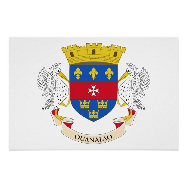 Póster Santo Barthélemy Flag (Frente)