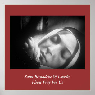 Poster Santo Bernadette De Lourdes Por Favor Reze Por Nós