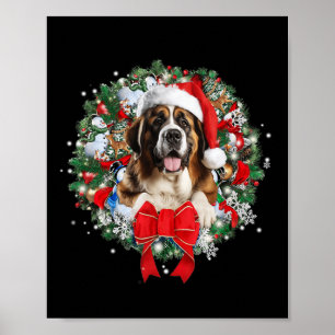 Poster Santo Bernard Christmas Wreath Decoration Xmas Paj