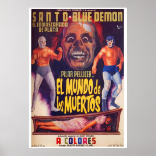 Poster Santo Blue Demon El Mundo De Los Muertos