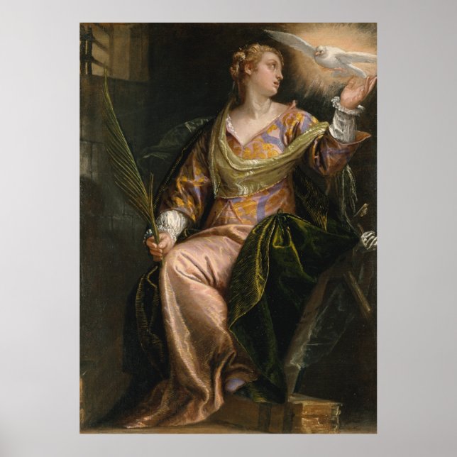 Poster Santo Catherine de Alexandria na prisão - Veronese (Frente)