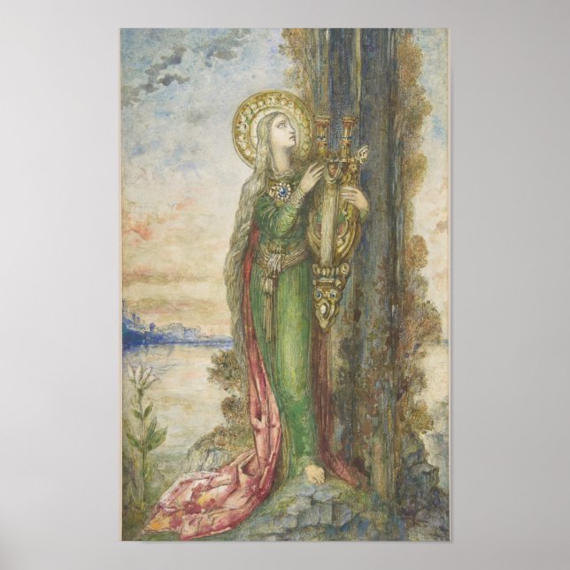 Poster Santo Cecilia Por Gustav Moreau (Frente)