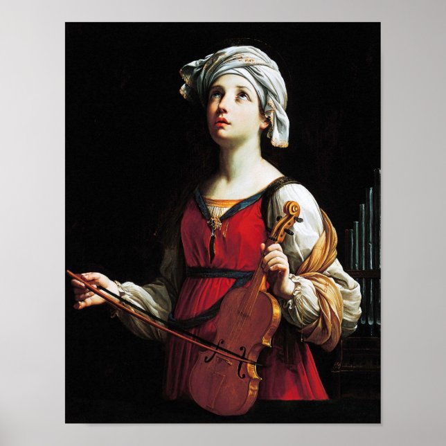 Poster Santo Cecilia (Rua. Cecilia), Guido Reni (Frente)