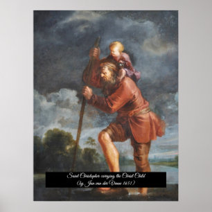 Poster Santo Christopher com Cristo criança