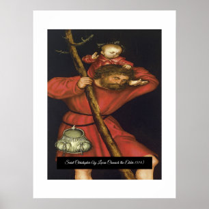 Poster Santo Christopher com o Cristo Criança