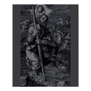 Póster Santo Christopher venerado por cristãos