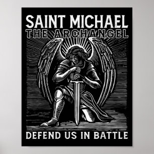 Poster Santo Cristão Miguel Católico Santo Defenda-Nos Eu