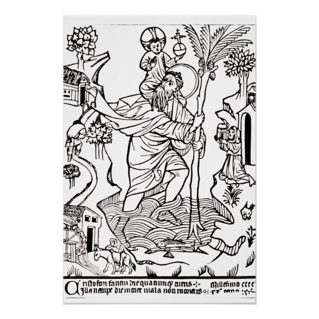 Póster Santo Cristóvão católico romano (Frente)
