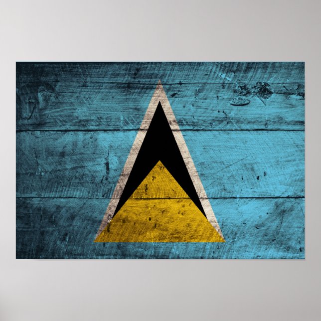 Poster Santo de Madeira antigo Lucia Flag (Frente)