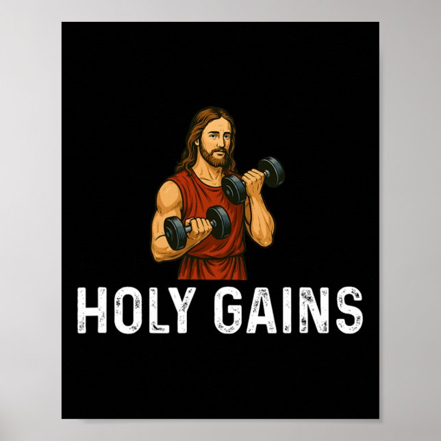 Poster Santo Deus da Igreja Ganha - Pesando Levantando o  (Frente)