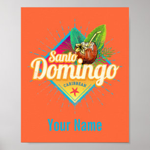 Poster Santo Domingo Caribe Retro República Dominicana