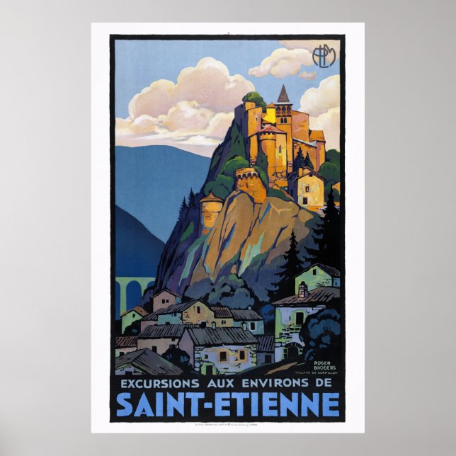 Poster Santo-Etienne França de 1930s Viagens vintage (Frente)